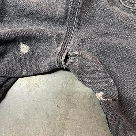 Carhartt Double Knee Relaxed Fit Work Pants Black Distressed Workwear 36x34 - Picture 4 of 8